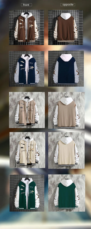 Men's Spring and Autumn Baseball Coat Loose Casual  Jackets for Men Alodia Store