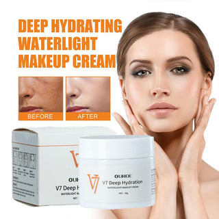 V7 Deep Hydration Waterlight Face Makeup Cream Brighten Skin Tone Fade Blemishes Moisturizing Non Greasy Whitening Facial Cream Alodia Store