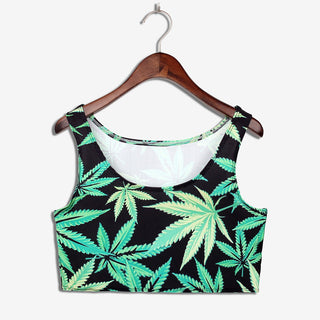 VIP FASHION Summer Sexy 3D Printed Tank Tops Crop Casual Super Short Vest Tops alodia store