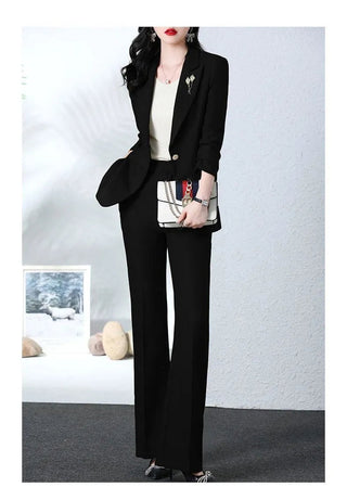 New Fashion Blazer Coat Trousers Two Piece Women's Elegant Casual Suit Jacket Pants Set Alodia Store