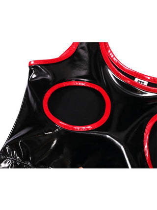 Hollow Out Bust Wet Look alodia store