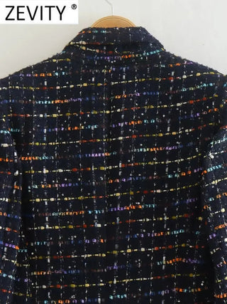 Tweed Woolen Blazer Coat Alodia Store