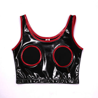Hollow Out Bust Wet Look alodia store