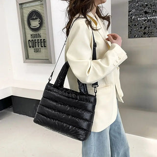 Lightweight Down Cotton Padded Shoulder Bag Alodia Store