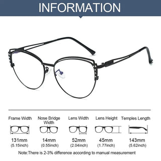Fashion High Quality Metal Blue Light Blocking Fashion Women Computer Eyeglasses Optical Spectacle Eye Protection Glass Eyewear Alodia Store