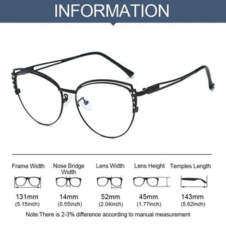 Fashion High Quality Metal Blue Light Blocking Fashion Women Computer Eyeglasses Optical Spectacle Eye Protection Glass Eyewear Alodia Store