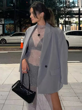 TRAF 2024 Long Sleeve Blazers for Women Coat Alodia Store