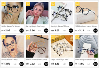 Fashion Women Cat Eye Eyeglasses Men Myopia Optical Glasse Frame Eye Glasses Computer Transparent Clear Frame Oculos Alodia Store