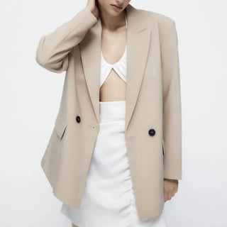 Fashion Suit Lapel Loose Double Breasted Blazer Alodia Store
