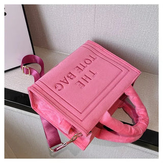 Female Square Tote Crossbody Bag Aesthetic Velour Elegant Alodia Store