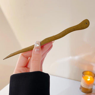 Traditional Wooden Black Hair Sticks Chinese Style Hairpins Carved Wood Hair Fork Vintage Chop Stick Headwear For Women Jewelry Alodia Store