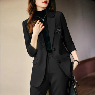 Long Sleeve Blazers Coat Pant Suit Korean Elegant Chic Matching Set Alodia Store