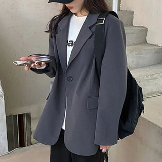 Long Sleeve Loose Suit Coat Woman Alodia Store