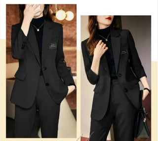 Long Sleeve Blazers Coat Pant Suit Korean Elegant Chic Matching Set Alodia Store