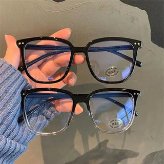 Large Square Frame Anti-Blue Light Glasses Fashion Retro Men Women Computer Gaming Eye Protection Classic Plain Glass Spectacles Alodia Store