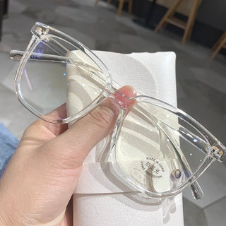 Large Square Frame Anti-Blue Light Glasses Fashion Retro Men Women Computer Gaming Eye Protection Classic Plain Glass Spectacles Alodia Store