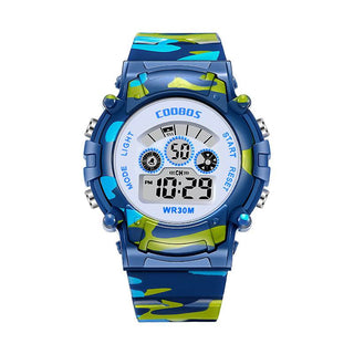 Luminous Camouflage Kids Watches LED Colorful Flash Digital Waterproof Alarm for Boys Girls Anti-seismic Creative Children Clock Alodia Store