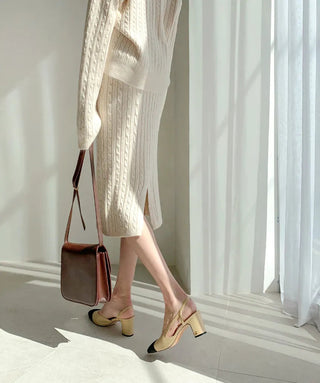 Two Piece Sets Womens Outifits Autumn/Winter Solid Knitted Cardigan sexy Alodia Store