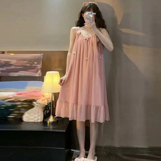 Long-sleeved Sexy Lace Home Clothes Night Gown Sleep Dress Alodia Store