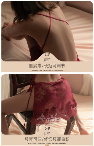 Sexy Underwear Women Suspenders Lace Transparent Dress Pajamas Lingerie Nuisette Femme Pijama Mujer Verano Pyjama 2022 Sleepwear Alodia Store