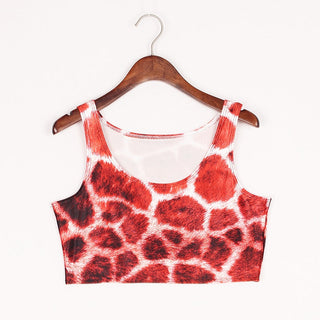 VIP FASHION Summer Sexy 3D Printed Tank Tops Crop Casual Super Short Vest Tops alodia store