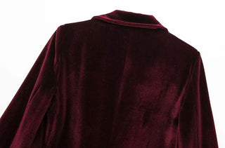 Velvet Blazer Coat Vintage Alodia Store