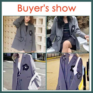Three-dimensional flower embroidery suit Alodia Store