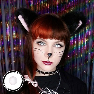 UYAAI 2pcs Halloween Colorful Contact Lenses Anime Cosplay Eye Lenses multicolored lenses Lenses White Black Red Lenses Alodia Store