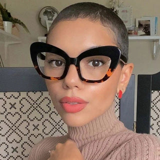 2022 New Fashion Vintage Anti Blue Light Cat Eye Women Glasse Retro Designer Eyeglasse Frame Ladies Ins Trending Clear Computer Alodia Store
