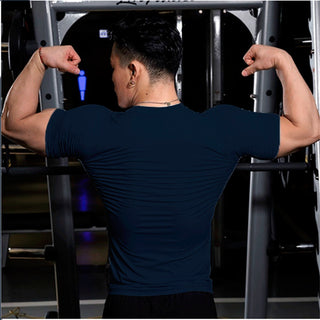 Men's Summer Short Sleeve Fitness T Shirt Running Sport Gym Muscle T-shirts Oversized Workout Casual High Quality Tops Clothing alodia store