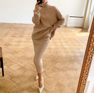 TARUXY Ribbed Knit 2 Piece Dress Set Outfits Ladies Alodia Store
