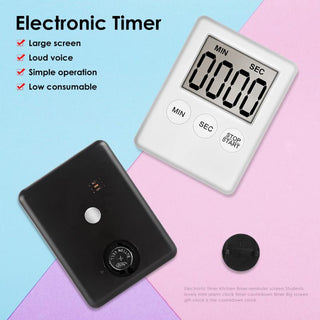 led kitchen timer magnetic adsorption countdown stopwatch cooking learning timer electronic timer LCD small alarm clock Alodia Store