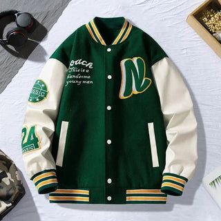Jacket Men's Striped Letter Pattern Alodia Store