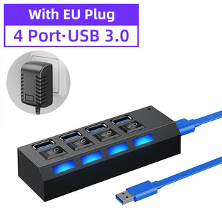 Usb Hub 3 0 Hub Usb Splitter Several Ports Multi Usb Hub 3.0 Hab power Adapter extension ALODIA STORE