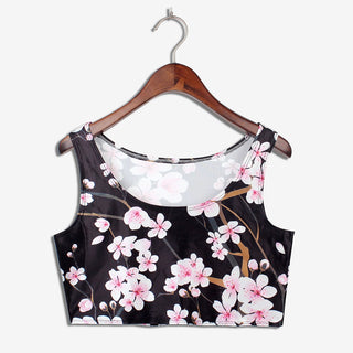 VIP FASHION Summer Sexy 3D Printed Tank Tops Crop Casual Super Short Vest Tops alodia store