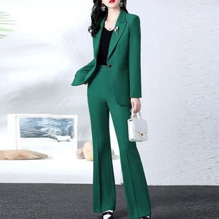 New Fashion Blazer Coat Trousers Two Piece Women's Elegant Casual Suit Jacket Pants Set Alodia Store