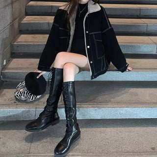 Padded Denim Jackets Alodia Store
