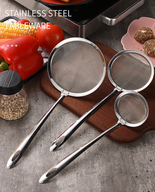 Kitchen Multi-functional Filter Spoon Stainless Steel Fine Mesh Wire Oil Skimmer Strainer Fried Food Net Kitchen Gadgets Alodia Store
