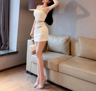 skirt 2 Piece Set Short Tank Top High Waist Skirt Suit Summer Outfits Alodia Store