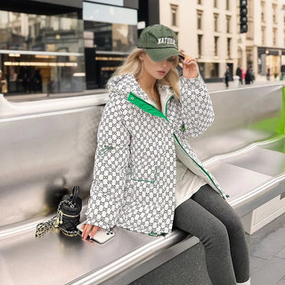 Hooded office lady Down Cotton Jacket Alodia Store