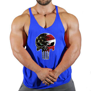 Skull Fitness Clothing Bodybuilding Shirt Men Top Fitness Sleeveless Sweatshirt Gym T-shirts Suspenders Man Men's Vest Stringer Alodia Store