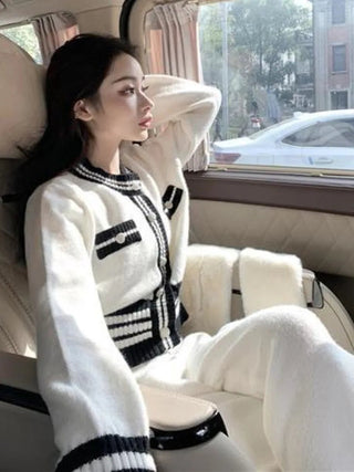 Office Loose Stretch Wide Leg Pants Two Piece Set Alodia Store