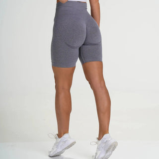 Seamless Women's Sports Yoga Shorts Leggings Fitness Tight Gym Running High Waist   Workout Three Piece Scrunch Biker Pants Alodia Store