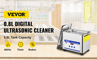 VEVOR 800ml Ultrasonic Cleaner Portable Washing Machine 35W Mini Dishwasher Lave-Dishes Ultrasound Bath Sonic alodia store