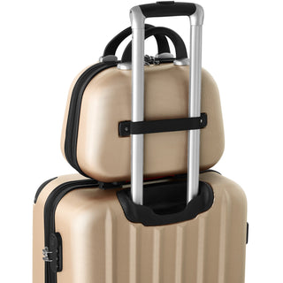 Tectake Pucci 4 PCs champagne luggage set Alodia Store