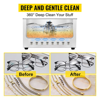 VEVOR 800ml Ultrasonic Cleaner Portable Washing Machine 35W Mini Dishwasher Lave-Dishes Ultrasound Bath Sonic alodia store