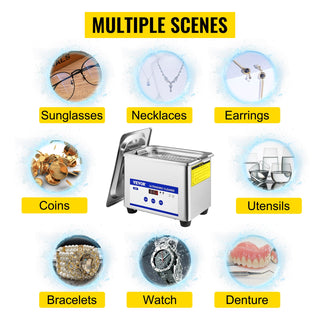 VEVOR 800ml Ultrasonic Cleaner Portable Washing Machine 35W Mini Dishwasher Lave-Dishes Ultrasound Bath Sonic alodia store