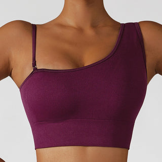 Summer Sexy Oblique Shoulder Yoga Clothes Tops ALODIA STORE