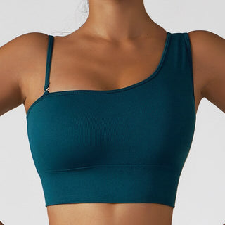 Summer Sexy Oblique Shoulder Yoga Clothes Tops ALODIA STORE
