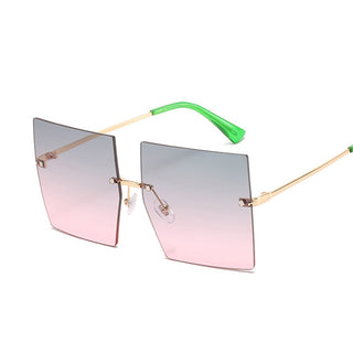 Oversized Rimless Square Sunglasses ALODIA STORE